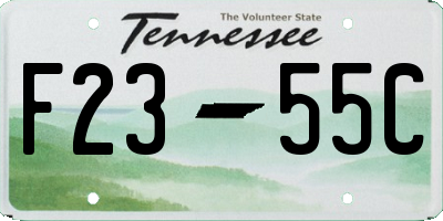 TN license plate F2355C