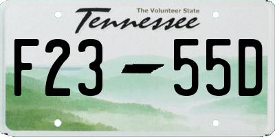 TN license plate F2355D