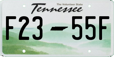 TN license plate F2355F