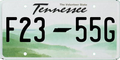 TN license plate F2355G