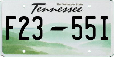 TN license plate F2355I