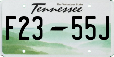TN license plate F2355J