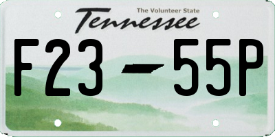 TN license plate F2355P
