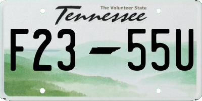 TN license plate F2355U