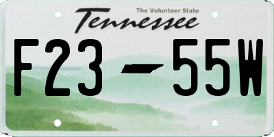 TN license plate F2355W