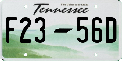 TN license plate F2356D