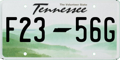 TN license plate F2356G