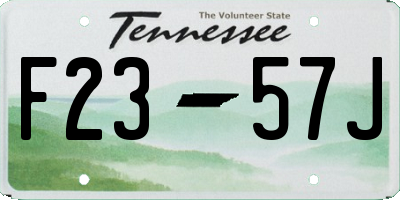 TN license plate F2357J