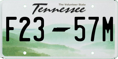 TN license plate F2357M