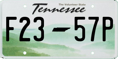 TN license plate F2357P