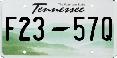 TN license plate F2357Q
