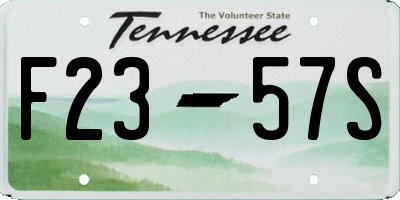 TN license plate F2357S