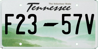 TN license plate F2357V