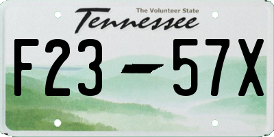 TN license plate F2357X