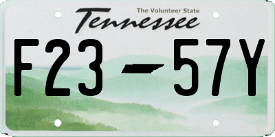 TN license plate F2357Y