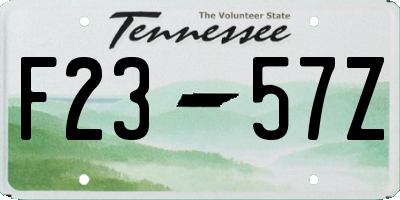 TN license plate F2357Z