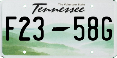 TN license plate F2358G