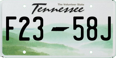 TN license plate F2358J
