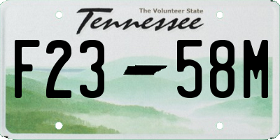 TN license plate F2358M