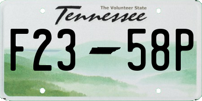 TN license plate F2358P
