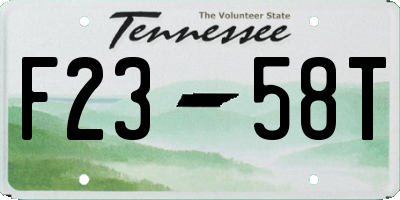 TN license plate F2358T