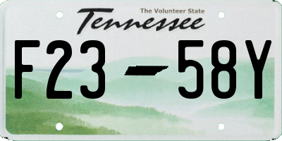TN license plate F2358Y