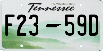 TN license plate F2359D