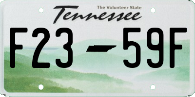 TN license plate F2359F