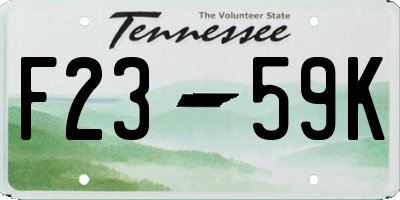 TN license plate F2359K