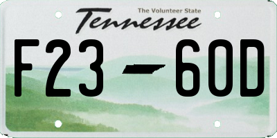 TN license plate F2360D