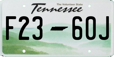 TN license plate F2360J
