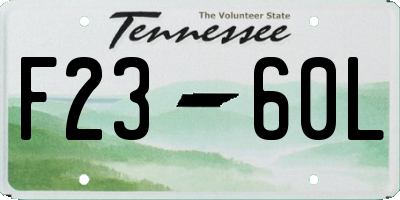 TN license plate F2360L