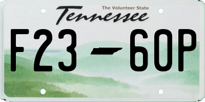 TN license plate F2360P