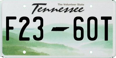 TN license plate F2360T