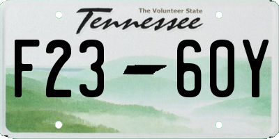 TN license plate F2360Y