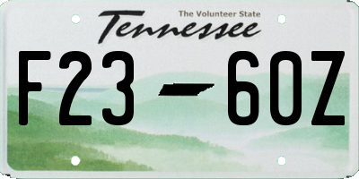 TN license plate F2360Z