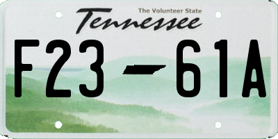 TN license plate F2361A