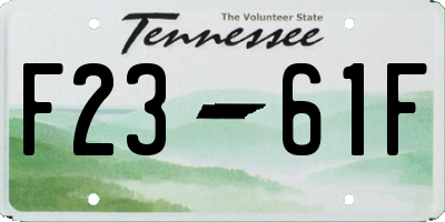 TN license plate F2361F