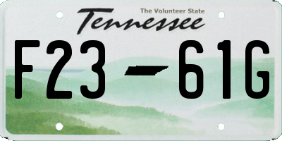 TN license plate F2361G