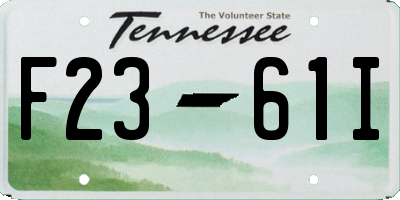 TN license plate F2361I