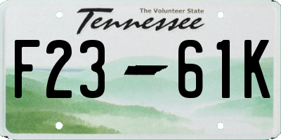 TN license plate F2361K
