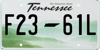 TN license plate F2361L
