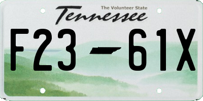 TN license plate F2361X