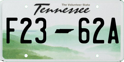 TN license plate F2362A
