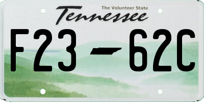 TN license plate F2362C