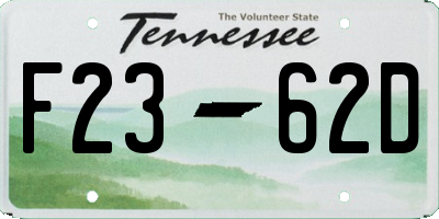TN license plate F2362D