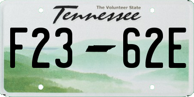 TN license plate F2362E