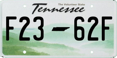 TN license plate F2362F