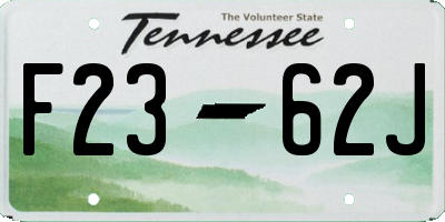 TN license plate F2362J