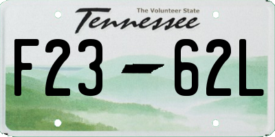 TN license plate F2362L